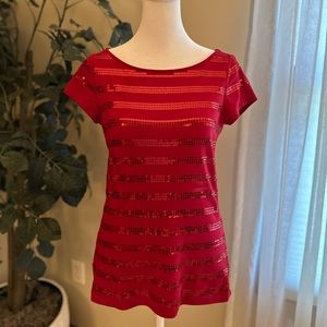 Red sequin T-shirt